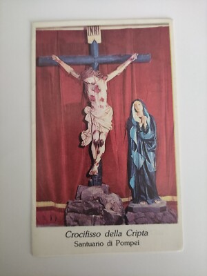 Kruzifix der Krypta des Heiligtums von Pompeji Santino Holy Card S1 