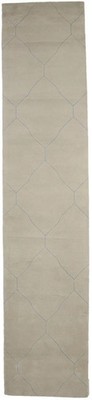 2'6x12'0 ft Hand-Tufted Contemporary Geometric Rug Beige Modern Decor Carpet