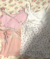 4 Pack Women s XS Pink White Tank Tops Bundle...