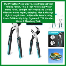 2-Piece Groove Joint Pliers Set with Rolling Pouch, 10 8-Inch Adjustable Wa...