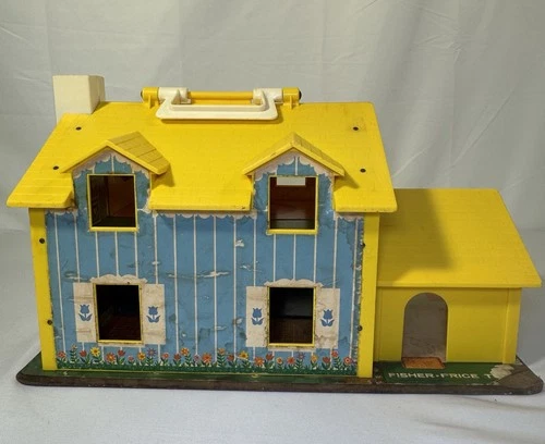 Vintage Fisher Price Little People Play Family House Playset Toy #952 1969