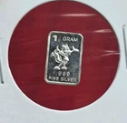 Chipmunk / Squirrel - 1 Gram .999 Fine Pure Silver Bullion Mini Bar Ingot Coin