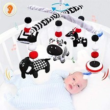 My First Baby Crib Mobile, Black and White Baby Mobile for Crib, High Contras