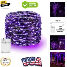 Halloween Fairy String Lights, 20 FT 60 LED Copper Wire Battery Operated Wate...