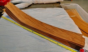 28 pcs Ribbon Sapele / Mahogany Veneer Sheets 44" x 5.5"-Estate Find-Lots of 9ea