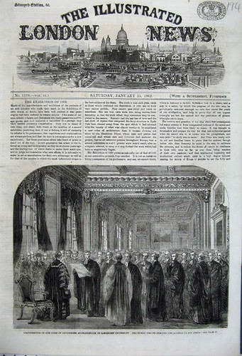 Original Old Antique Print 1862 Duke Devonshire Chancellor Cambridge University