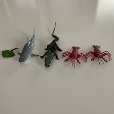 Lot Of 5 Ocean Animal Toys Plastic Sea Creatures for Kids Figures