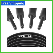 High-Quality 10 Feet Black Heat Shrink Tubing - 3:1 Ratio Waterproof Adhesive
