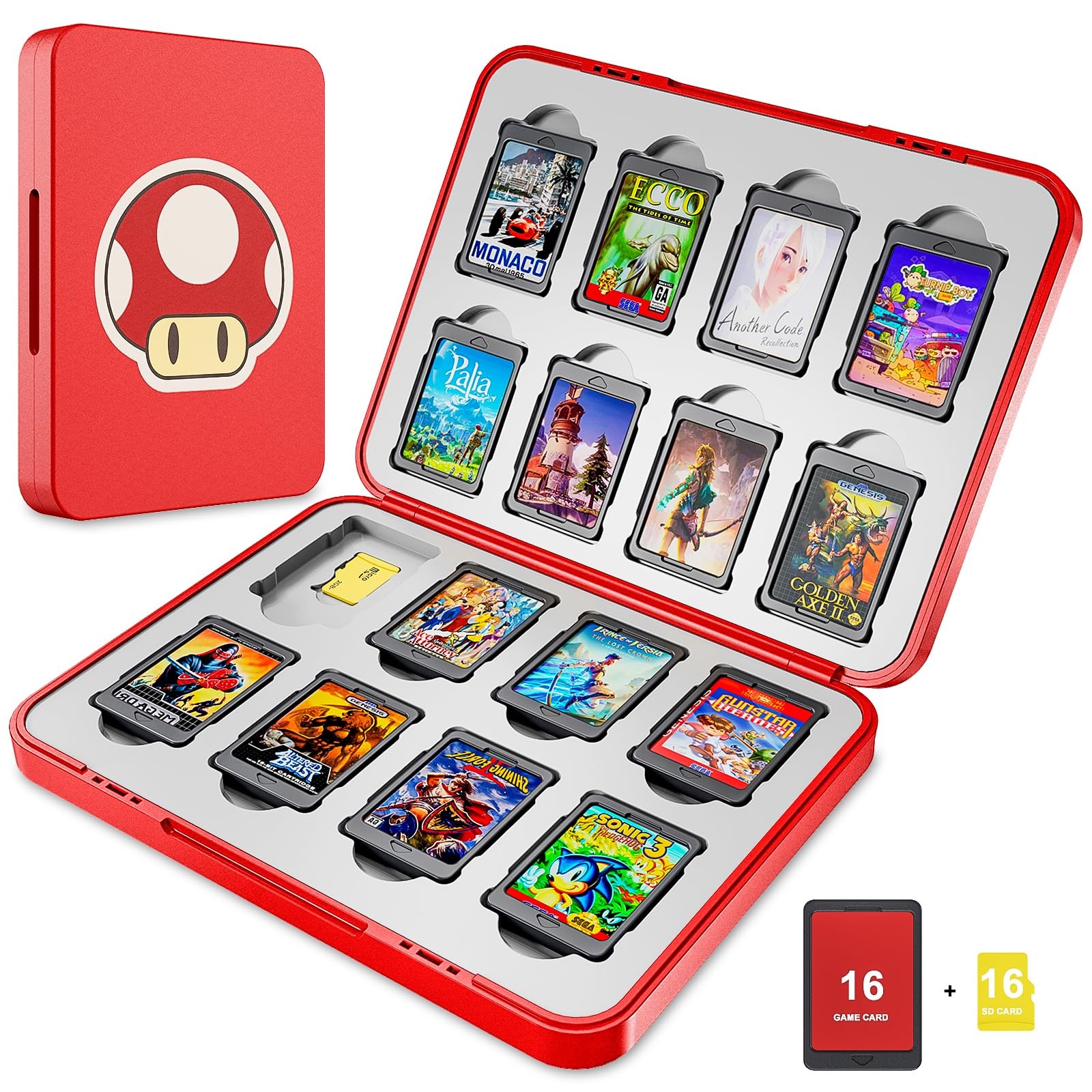 Protection cartouches Switch étui de rangement fin anti-poussière 16 emplacements