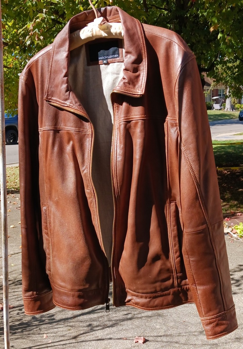 Vintage Wilsons M Julian Distressed Leather Jacket Medium Full