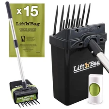 Lift N’ Bag 2.0 Dog Pooper Scooper with Bag Attachment & 27" Pole for Small t...