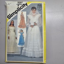 Vtg 80s Simplicity 5217 Gunne Sax Wedding Bri...