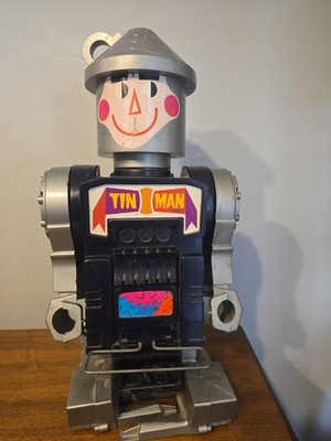 Vintage Remco 1969 Tin Man Robot Battery Op. Large Plastic Silver Parts Repair