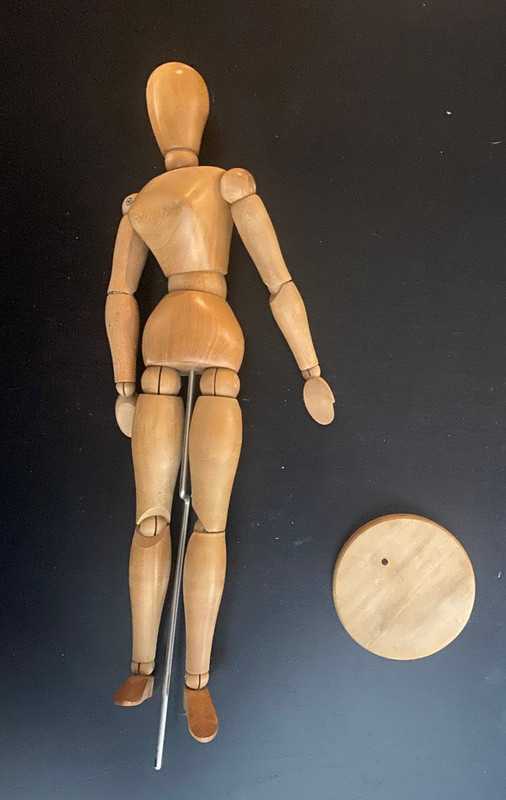 Vintage 16" Wooden Fully Jointed Articulated Artist Figure Model Doll by Itoya