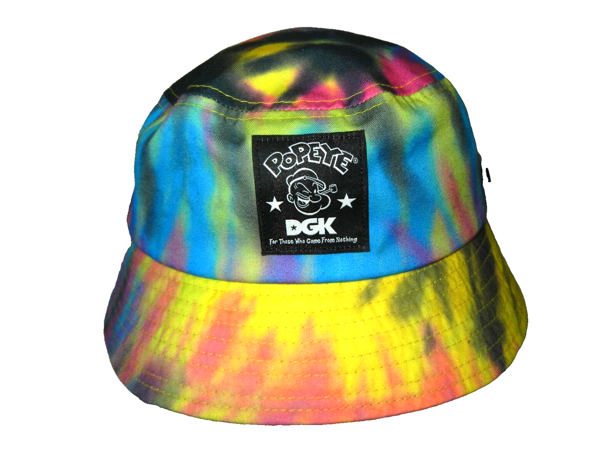DGK DIRTY GHETTO KIDS Colorful POPEYE • TIE-DYE BUCKET HAT Wide
