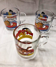 1978 Lot de 3 tasses en verre McDonald's/Garfield/Anchor Hocking 3,5"/Jim Davis/EX+