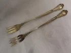 GORHAM CHANTILLY PAIR STERLING SILVER COCKTAIL FORKS 5 1/2" OLD MARKS MONO "S"