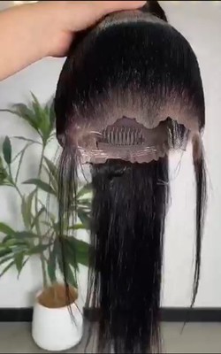 360 Glueless Straight Wig 20  100% Human Hair Soft Natural Look Ready To Wear