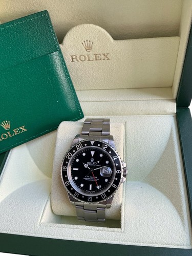ROLEX GMT MASTER 16700 BLACK DIAL STAINLESS  STEEL  WITH BOX