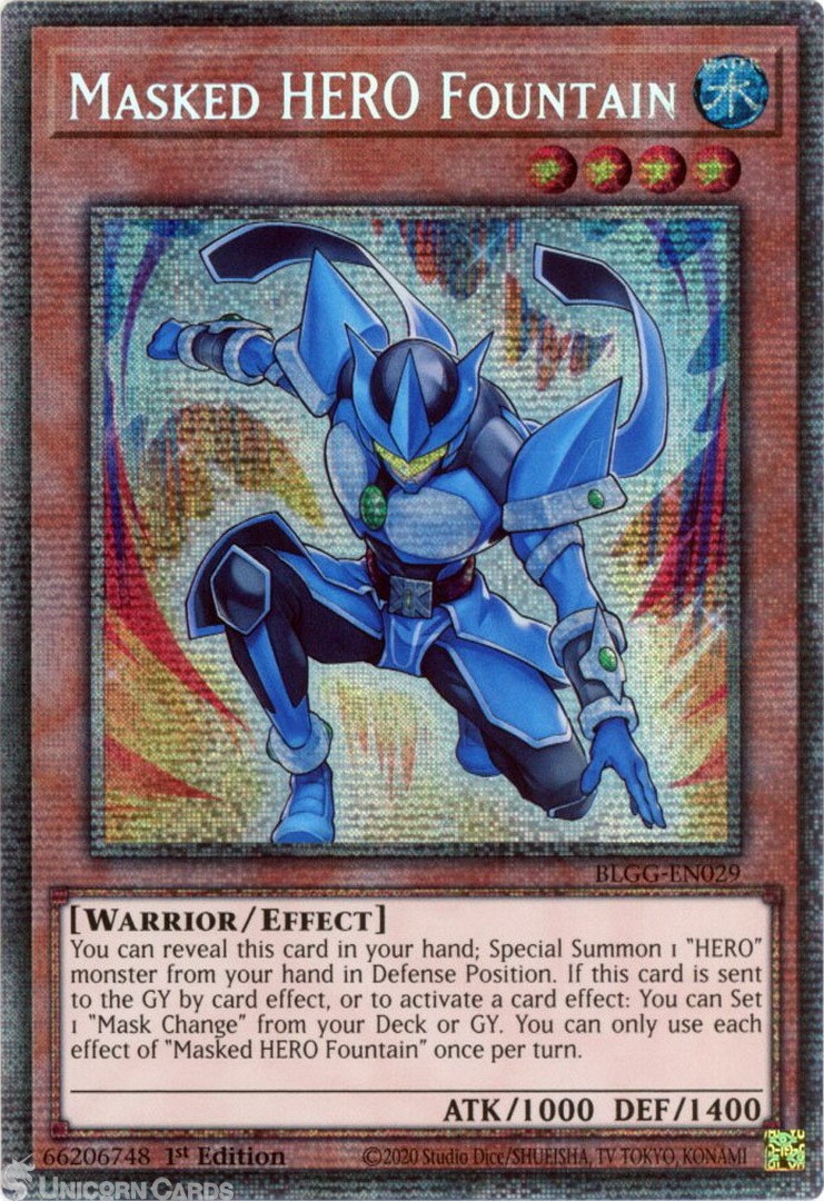 BLGG-EN029 Masked HERO Fountain : Starlight Rare 1st Edition Mint YuGiOh Card