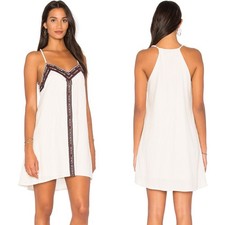 NWT Sanctuary Maya Embroidered Cotton Shift Dress Textured V-neck A-Line Size XS