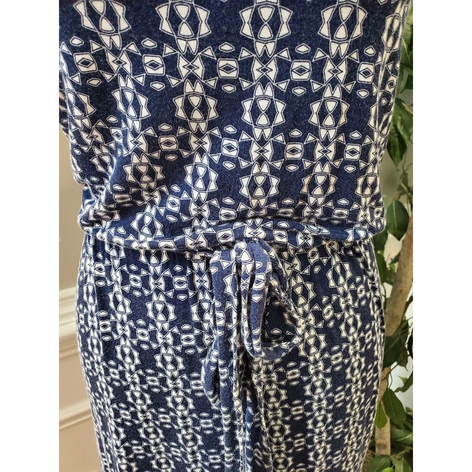 Vestido A New Approach para mujer azul rayón cuello redondo sin mangas hasta la rodilla talla 2X Foto 3 de 4