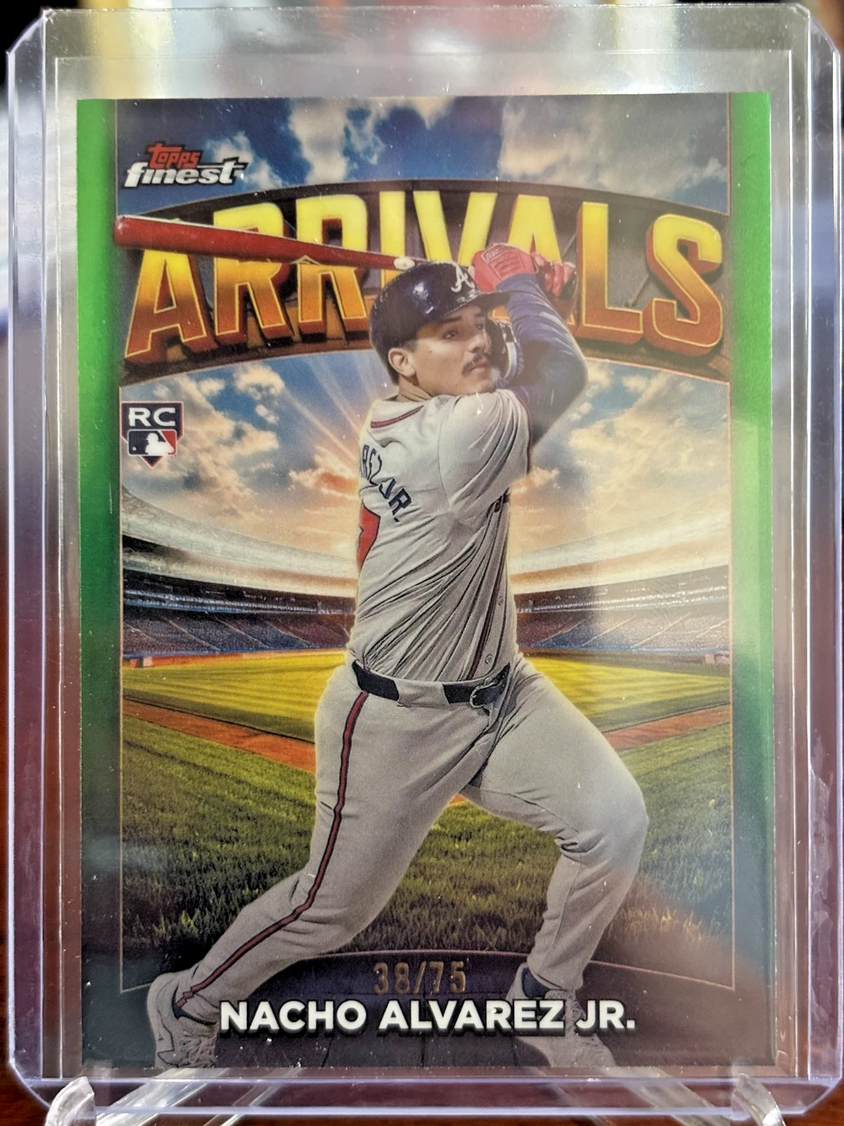 NACHO ALVAREZ jr - 2025 Topps Finest - Green Arrivals Insert - Braves - #/75
