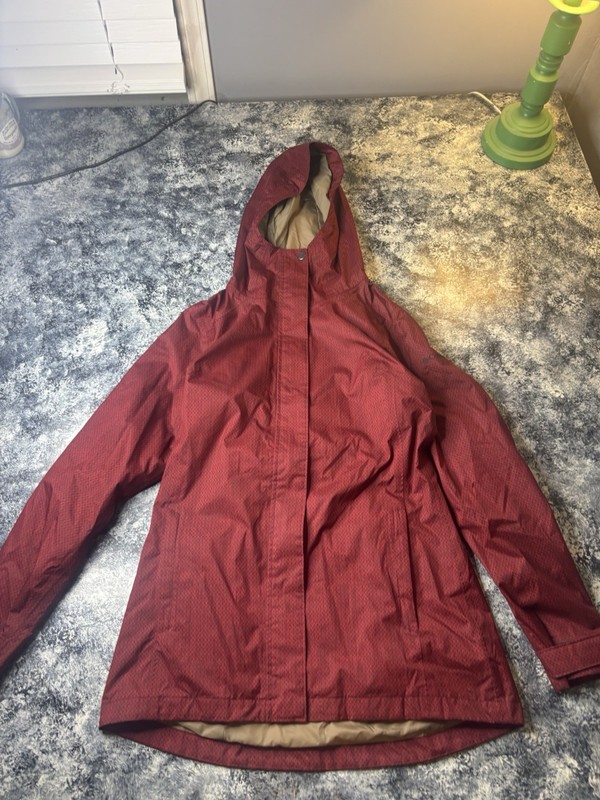 Columbia Rain Jacket Red Maroon Hooded Coat - Women’s Medium