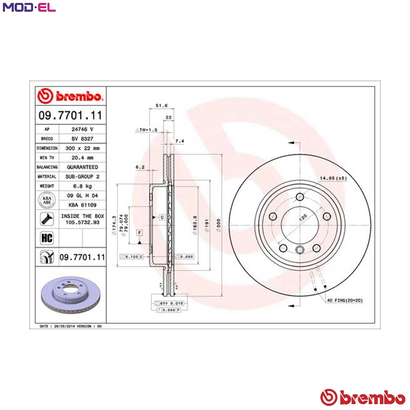 2x BRAKE DISC 09.7701.11 FOR BMW M54 B25 2.5L 6cyl 3 SERIES M43B19 1.9L M47D20