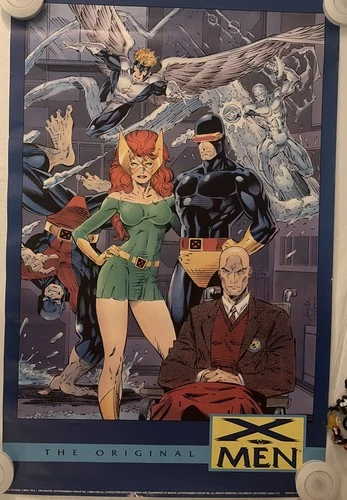 Vintage Original X-Men Poster #114 Unused  Jim Lee Art 1992 22x34 Marvel Comics