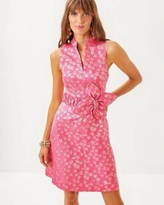 Lily Pulitzer Tazie Metallic Dress rousseau pink ditsy daisy metallic brocade 4
