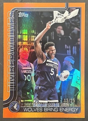 2025-26 Topps Protect Home Court Wolves Bring Energy Orange Foil /25 #287
