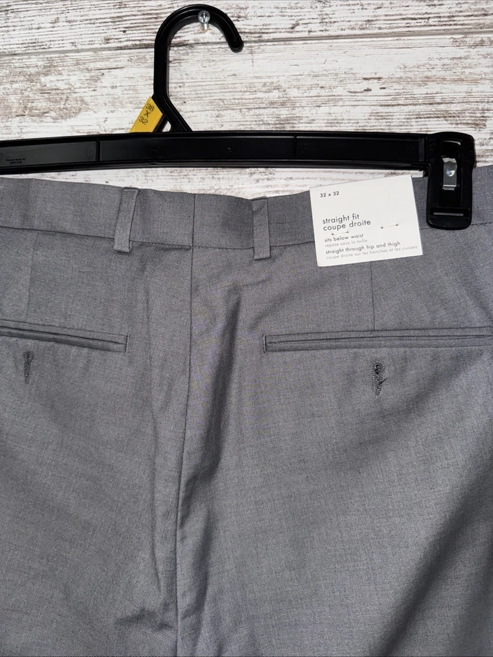 NWT Calvin Klein Men’s 32x32 Straight Fit Coupe Depute Dress Pants Grey - Image 4 of 4
