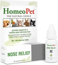 Nose & Sinus Relief 15 ml By HomeoPet Natural Solution For Dogs, Cats, Rabbits