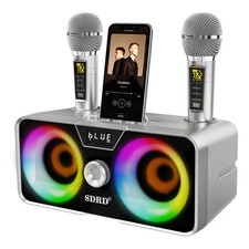 Karaoke Machine for Adults and Kids with 2 UHF Wireless Microphones,Portable ...