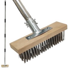 Armo Heavy Duty Telescopic Patio Deck Garden Wire Broom Cleaner Scrubber Garden 