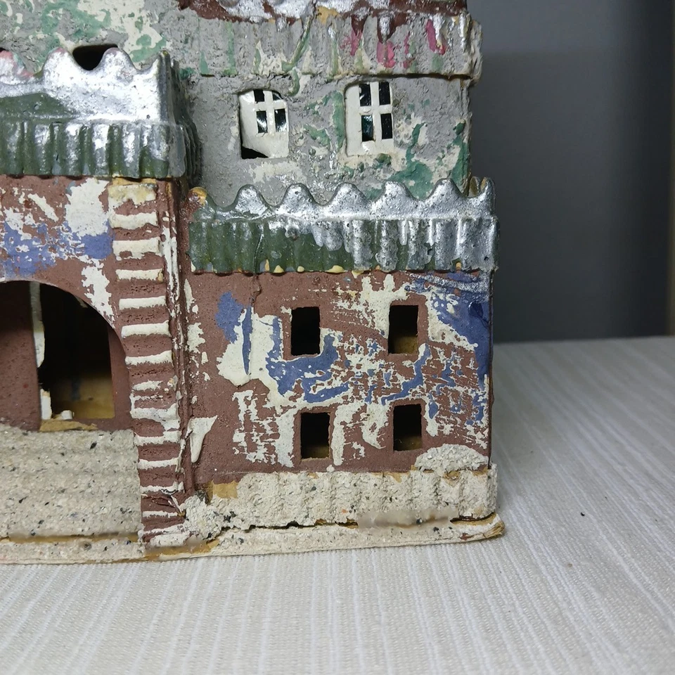 Vintage Christmas Village Paper Cardboard Putz House BLACK CASTLE Japan 1930's - Image 4 of 4