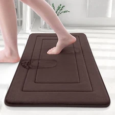 Arotive Memory Foam Bathroom Rug Mat 30x20, Ultra Soft and 30 x 20, Brown 