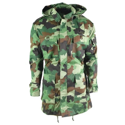 Serbian Army Woodland Camo Field Jacket Special Forces Parka Lined NEW - Image 1 of 3