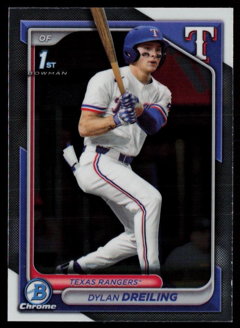 DYLAN DREILING 2024 BOWMAN DRAFT CHROME RC TEXAS RANGERS #BDC-42 1ST BOWMAN