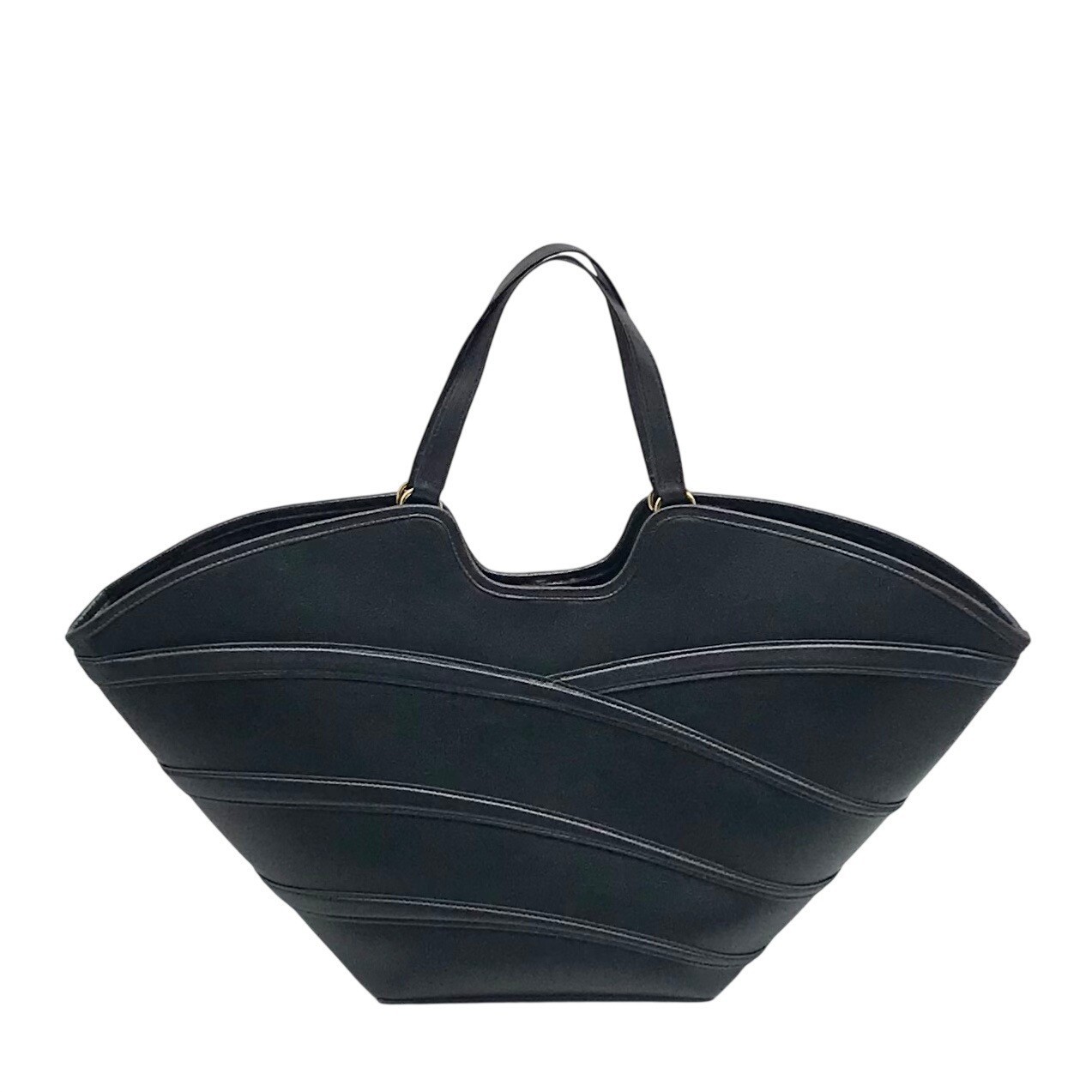 I.N.C. International Concepts Black Faux Leather Zavaa Medium Tote Bag