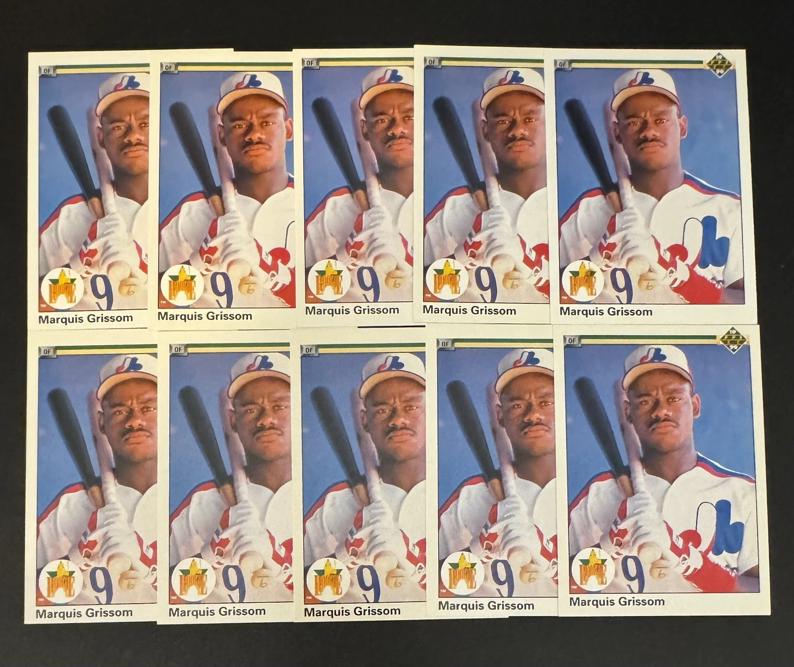(10) Marquis Grissom 1990 Upper Deck ROOKIE #9 Lot - Montreal Expos