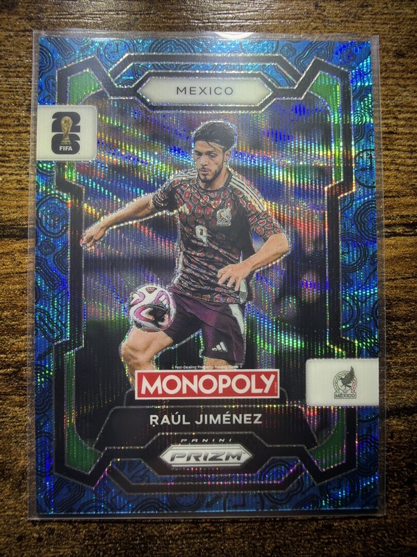 2026 PANINI PRIZM MONOPOLY WORLD CUP RAUL JIMENEZ BLUE WAVE PRIZM #58 MEXICO