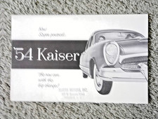 Original 1954 Kaiser Manhatten Sales Brochure Foldout Original 1954 Kaiser Manhatten Sales Brochure Foldout