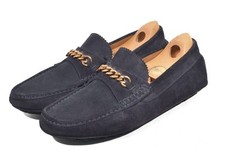 FREE US TARIFF -TOM FORD YORK chain driving navy BLUE loafer 9T US / 8UK Shoes