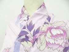 JAPANESE KIMONO YUKATA PURPLE 162.5cm 5 ft 4 in COTTON AA7914