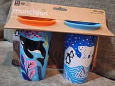 Munchkin Miracle 360 Wild Sippy Cup 9oz 2-Pack Killer Whale/Polar Bear 12m NOS