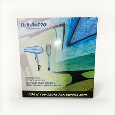 BaByliss Pro Nano Titanium, 2000 Watt Ionic Dryer & Thermal Paddle Brush