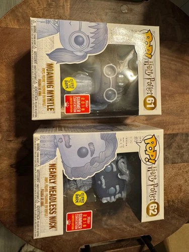 Funko Pop Harry Potter #61 Moaning Myrtle & #62 Nearly Headless Nick 2018 - New