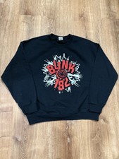 Vtg Blink 182 Sweatshirt Large Punk Band Crewneck Music Y2K Black Distressed
